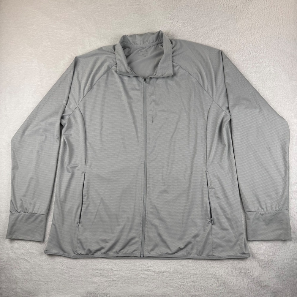 Baleaf Full Zip Jacket Mens 3XL Grey Textured‎ Athletic Thumbhole Performance